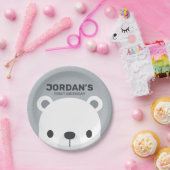 Kute Little Polar Beer Birthday Papieren Bordje (Feest)