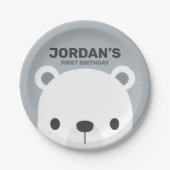 Kute Little Polar Beer Birthday Papieren Bordje (Voorkant)