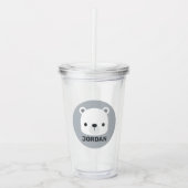 Kute Little Polar Beer met Persoonlijke naam Acryl Drinkbeker (Voorkant)