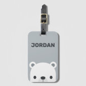 Kute Little Polar Beer met Persoonlijke naam Bagagelabel (Voorkant (verticaal))