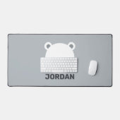 Kute Little Polar Beer met Persoonlijke naam Bureaumat (Keyboard & Muis)