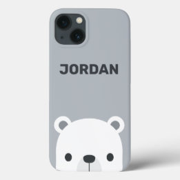 Kute Little Polar Beer met Persoonlijke naam Case-Mate iPhone Case