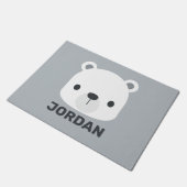 Kute Little Polar Beer met Persoonlijke naam Deurmat (Schuin)