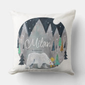 Kute Little Polar Beer met Persoonlijke naam Kussen (Voorkant)
