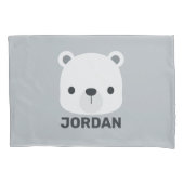 Kute Little Polar Beer met Persoonlijke naam Kussensloop (Voorkant)