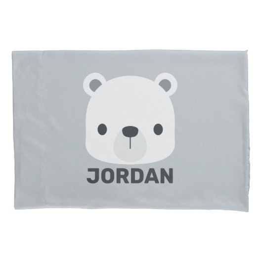 Kute Little Polar Beer met Persoonlijke naam Kussensloop (Voorkant)
