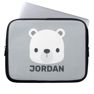 Kute Little Polar Beer met Persoonlijke naam Laptop Sleeve