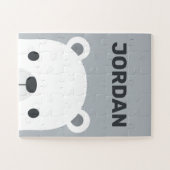 Kute Little Polar Beer met Persoonlijke naam Legpuzzel (Horizontaal)