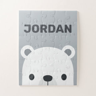 Kute Little Polar Beer met Persoonlijke naam Legpuzzel