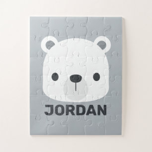 Kute Little Polar Beer met Persoonlijke naam Legpuzzel