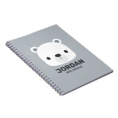 Kute Little Polar Beer met Persoonlijke naam Notitieboek (Rechterzijde)