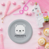 Kute Little Polar Beer met Persoonlijke naam Papieren Bordje (Feest)