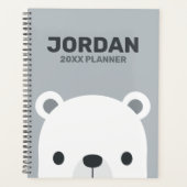Kute Little Polar Beer met Persoonlijke naam Planner (Voorkant)