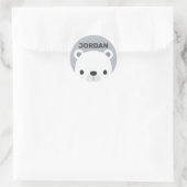 Kute Little Polar Beer met Persoonlijke naam Ronde Sticker (Tas)