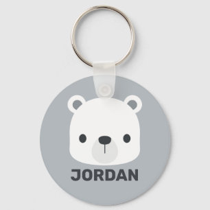 Kute Little Polar Beer met Persoonlijke naam Sleutelhanger