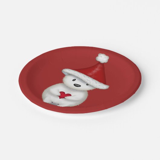 Kute Little Polar Beer with Heart Papieren Bordje (Gekanteld)