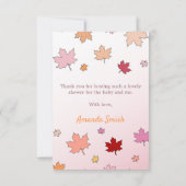 Kute Little Pumpking Spice &Mooie Roze Herfst in L Bedankkaart (Achterkant)