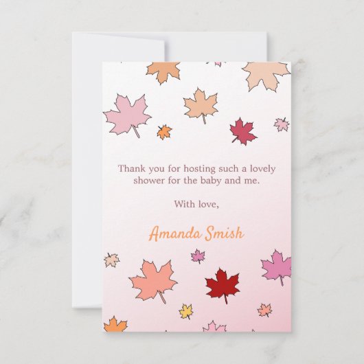 Kute Little Pumpking Spice &Mooie Roze Herfst in L Bedankkaart (Achterkant)