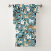 Kute Little Puppy Dog Pet Patroon Bad Handdoek (Insitu)