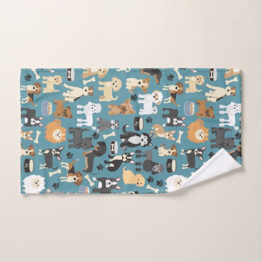 Kute Little Puppy Dog Pet Patroon Bad Handdoek (Handdoek)