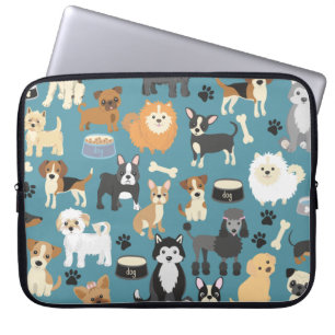 Kute Little Puppy Dog Pet Patroon Laptop Sleeve