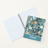 Kute Little Puppy Dog Pet Pattern Gepersonaliseerd Notitieboek (Binnen)
