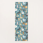 Kute Little Puppy Dog Pet Pattern Gepersonaliseerd Yogamat (Achterkant)