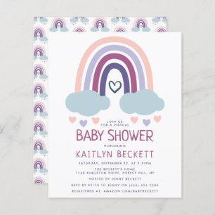 Kute Little Rainbow Budget Baby shower Invitation