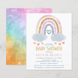 Kute Little Rainbow Budget Baby shower Invitation