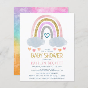 Kute Little Rainbow Budget Baby shower Invitation