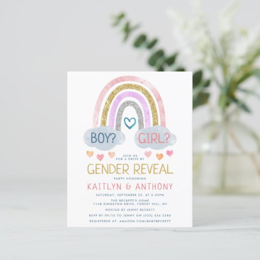 Kute Little Rainbow Gender Reopenbaart partijuitno (Staand voorkant)