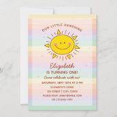 Kute Little Rainbow Sunshine Baby First Birthday Kaart (Voorkant)