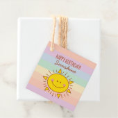 Kute Little Rainbow Sunshine Kinder Happy Birthday Bedankjes Labels (In situ)