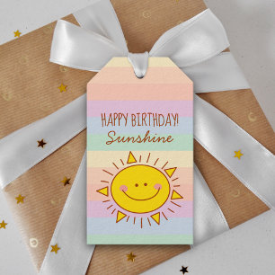 Kute Little Rainbow Sunshine Kinder Happy Birthday Cadeaulabel