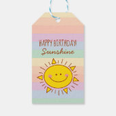 Kute Little Rainbow Sunshine Kinder Happy Birthday Cadeaulabel (Achterkant)