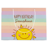 Kute Little Rainbow Sunshine Kinder Happy Birthday Groot Cadeauzakje (Voorkant)