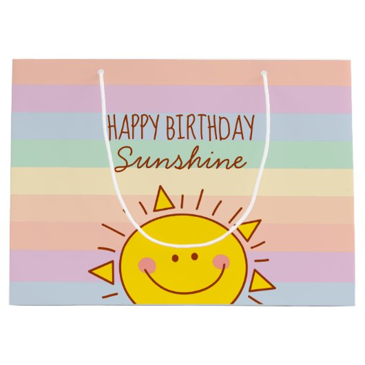 Kute Little Rainbow Sunshine Kinder Happy Birthday Groot Cadeauzakje (Voorkant)