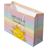 Kute Little Rainbow Sunshine Kinder Happy Birthday Groot Cadeauzakje (Voorkant Gekanteld)