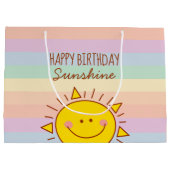 Kute Little Rainbow Sunshine Kinder Happy Birthday Groot Cadeauzakje (Achterkant)