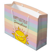 Kute Little Rainbow Sunshine Kinder Happy Birthday Groot Cadeauzakje (Achterkant Gekanteld)