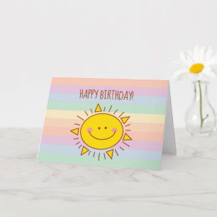 Kute Little Rainbow Sunshine Kinder Happy Birthday Kaart
