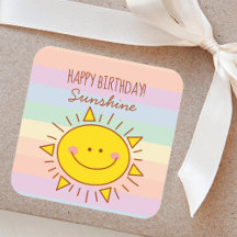 Kute Little Rainbow Sunshine Kinder Happy Birthday
