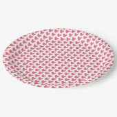 Kute Little Raspberry roze Hearts Pattern Papieren Bordje (Gekanteld)