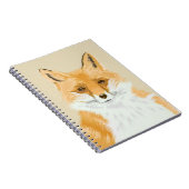Kute Little Red Fox - transparant op beige. Notitieboek (Rechterzijde)
