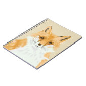 Kute Little Red Fox - transparant op beige. Notitieboek (Linkerzijde)