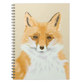 Kute Little Red Fox - transparant op beige. Notitieboek