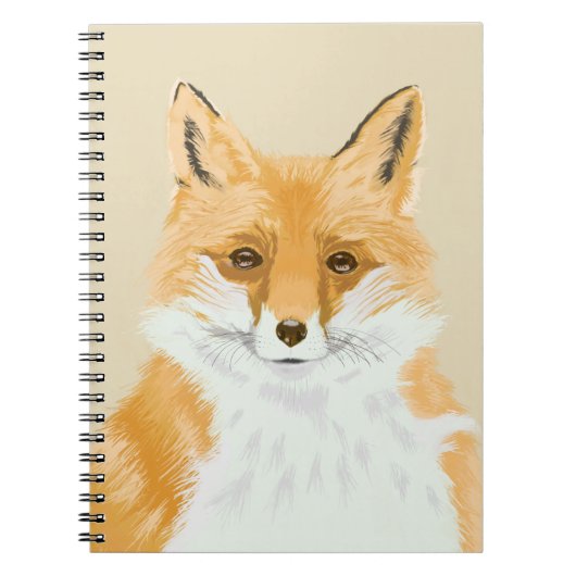 Kute Little Red Fox - transparant op beige. Notitieboek (Voorkant)