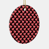 Kute Little Red Hearts op Black Keramisch Ornament (Rechts)