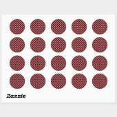 Kute Little Red Hearts op Black Ronde Sticker (Vel)