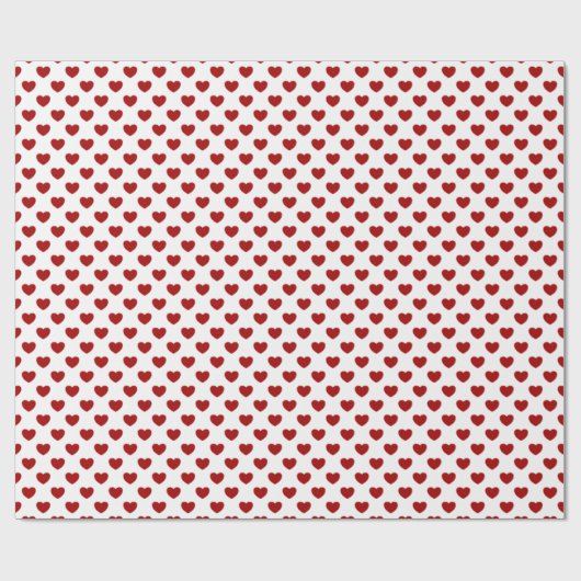 Kute Little Red Hearts Pattern Wrapping Paper Cadeaupapier (Vlak)